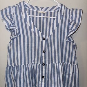 Women's shirt, size M, blue, blue and white.